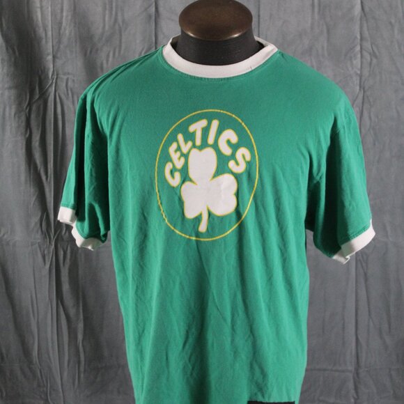 Boston Celtics Shirt (Retro) Hardwood Classic 4 Leaf Clover Logo - Men's Large - Picture 1 of 9